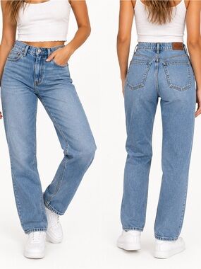 Hollister Ultra High-Rise Mom Jeans W26 L27 Medium Wash Vintage Stretch